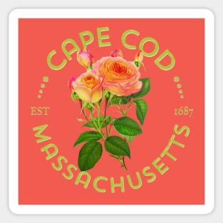 Cape Cod Massachusetts Floral Roses For Women Girls Gardeners Souvenir Sticker